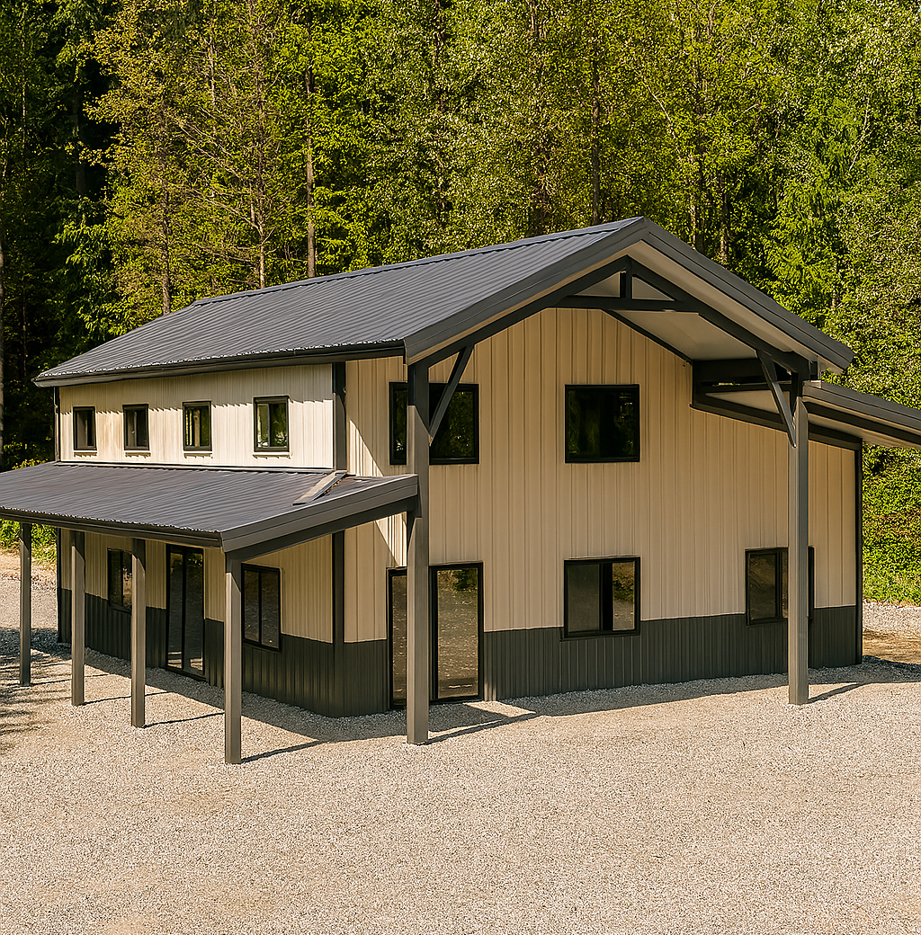 50-x-60-gable-roof-double-leanto-barndominium-kit-2